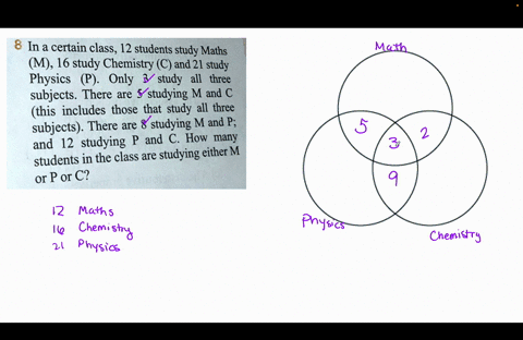 8-in-a-certain-class-12-students-study-maths-m-16-study-chemistry-c-and-21-study-physics-p-only-3-study-all-three-subjects-there-are-5-studying-m-and-c-this-includes-those-that-study-all-thr-46613