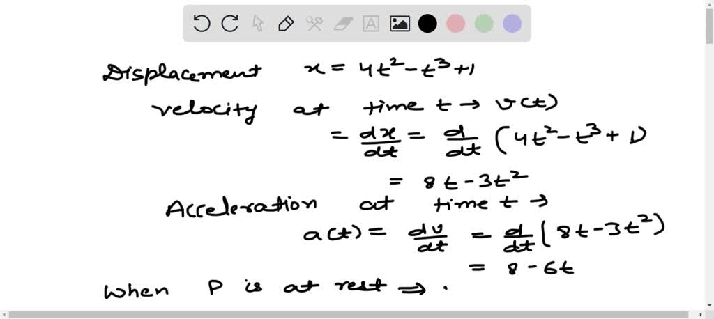 SOLVED: A particle P moves along the x-axis with its displacement at ...