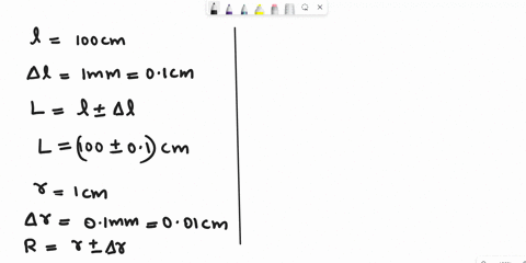 the-length-of-a-uniform-rod-is-1000-cm-and-radius-is-100-cm-if-length-is-measured-with-a-meter-rogleast-count-1-mm-and-radius-is-measured-with-vernier-callipers-having-least-count-01-mm-the-00788