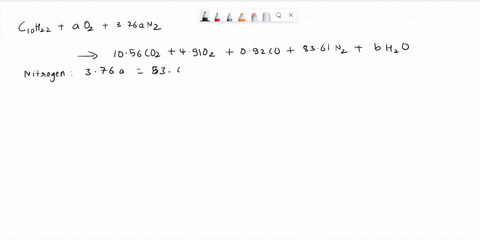 in-a-combustion-process-with-decane-c10h22-and-air-the-dry-product-mole-fractions-are-8361-n2-491-o2-1056-co2-and-092-co-assume-air-is-21-oxygen-and-79-nitrogen-by-volume-ie-1-kmol-oxygen-an-76008