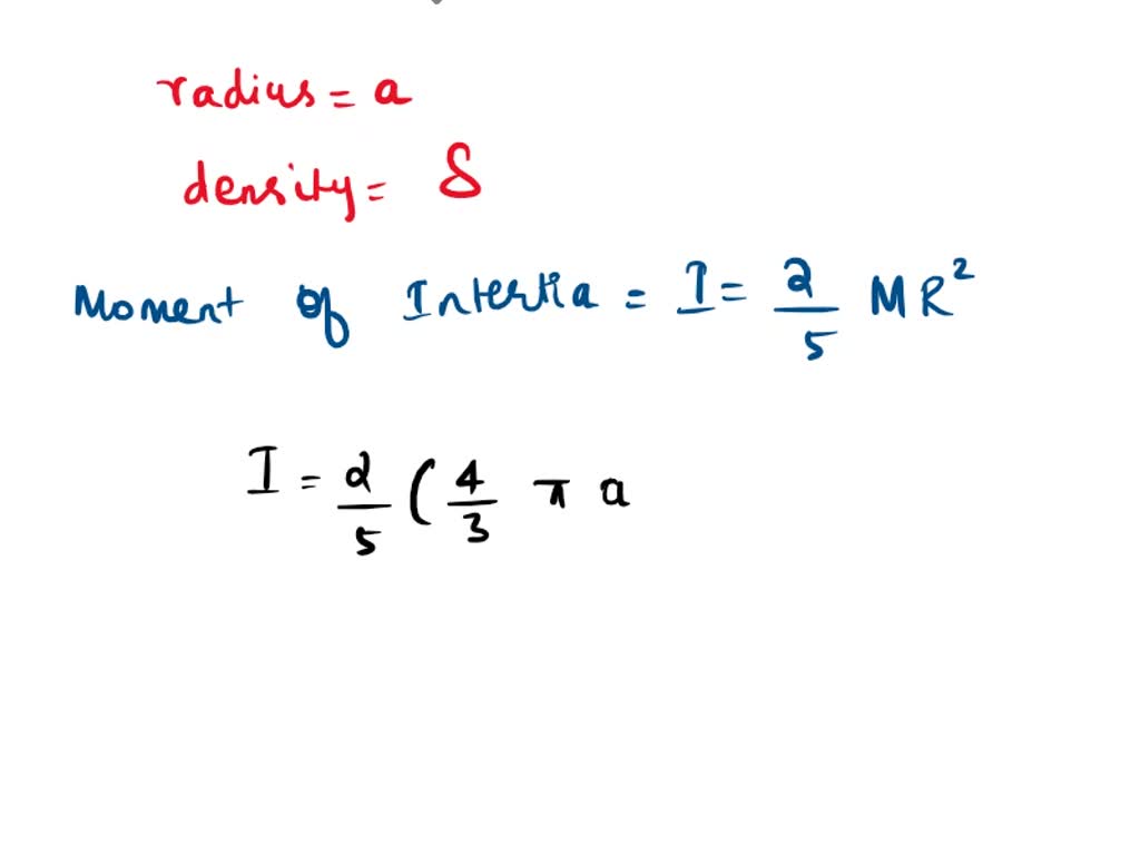 SOLVED: Find The Moment Of Inertia About A Diameter Of A Thin Spherical ...