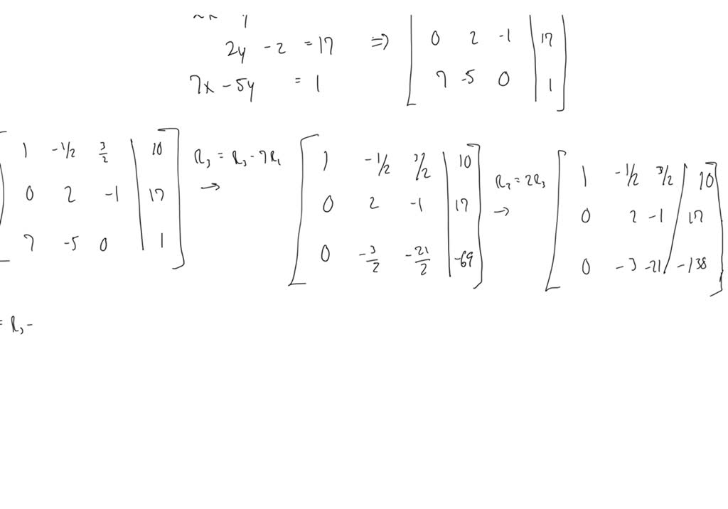 Use matrices to solve the system of equations if possible use