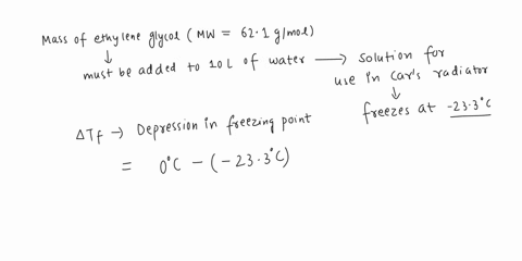 what-mass-of-ethylene-glycolmw621gmol-must-be-added-to-100-l-of-water-to-produce-a-solution-for-use-in-a-cars-radiator-that-freezes-at-233-c-assume-the-density-of-water-is-1-gml-report-your-01536