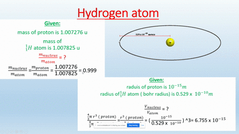 what-is-the-fraction-of-the-hydrogen-atoms-mass-11h-that-is-in-the-nucleus-the-mass-of-proton-is-1007276-u-and-the-mass-of-11h-atom-is-1007825-u-part-b-what-is-the-fraction-of-the-hydrogen-a-28002