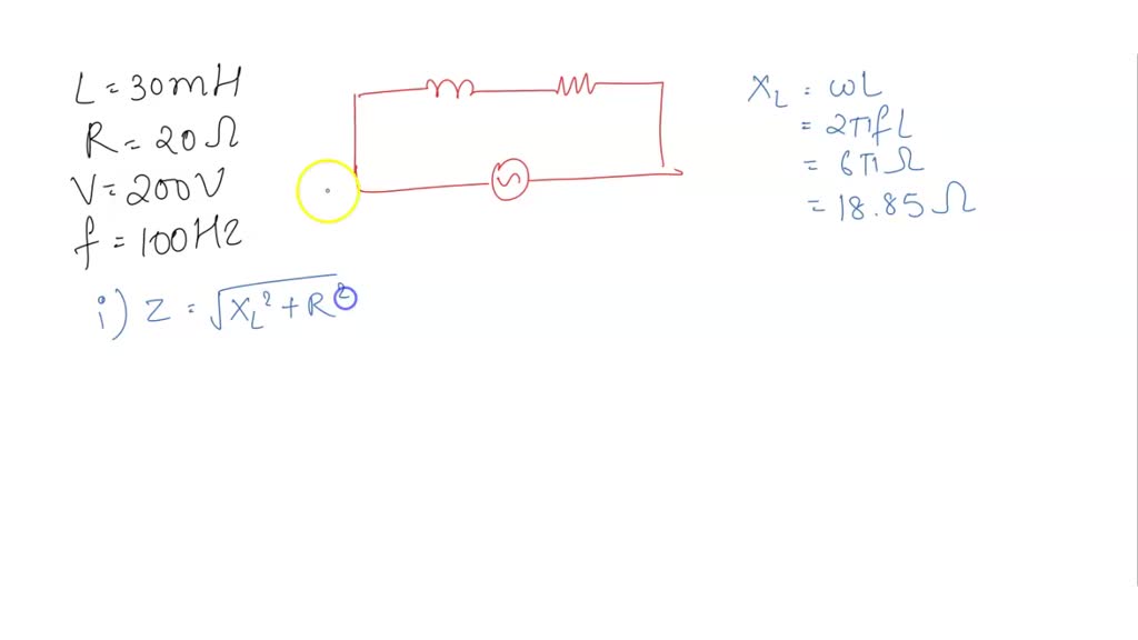 SOLVED (a) A coil of inductance 30 mH and resistance 20 Î© is