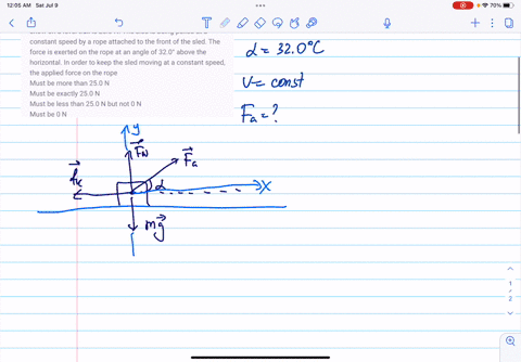 the-force-of-kinetic-friction-between-a-sled-and-the-snow-on-a-level-trail-is-250-n-the-sled-is-being-pulled-at-a-constant-speed-by-a-rope-attached-to-the-front-of-the-sled-the-force-is-exer-69538