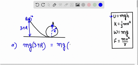 bead-slides-without-friction-around-a-loop-the-loop-see-figure-below-the-bead-is-released-from-rest-at-a-height-h-340r-a-what-is-its-speed-at-point-use-the-following-as-necessary-the-acceler-20207