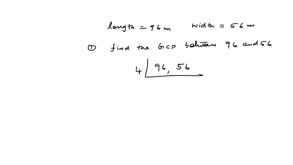 SOLVED A rectangularshaped piece of land is 96 meters long and 56
