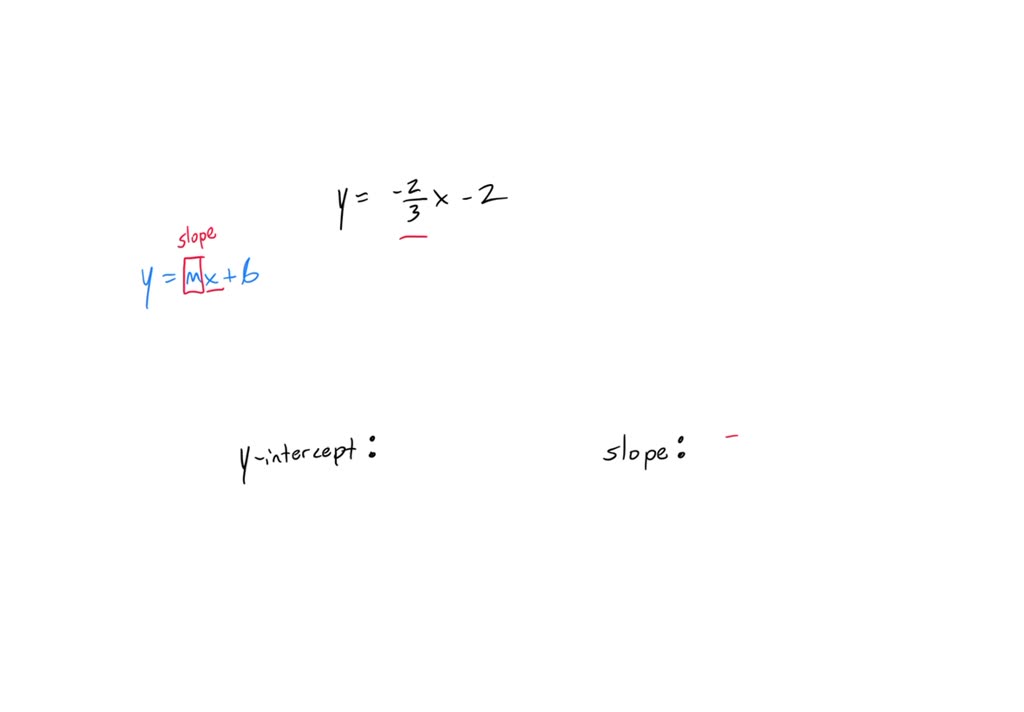 SOLVED Find The Y intercept And The Slope Of The Line Y 2 3x 2 Y solved-find-the-y-intercept-and-the-slope-of-the-line-y-2-3x-2-y