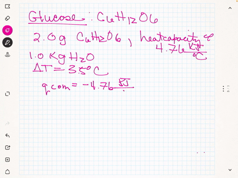 the-combustion-of-glucose-c6h12o6-releases-heat-if-20-g-of-glucose-is-burned-in-a-calorimeter-heat-capacity-476-kjoc-containing-10-kg-of-water-and-the-temperature-increases-by-35-oc-how-much-35716