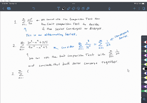 point-test-each-of-the-following-series-for-convergence-by-either-the-comparison-test-or-the-limit-comparison-test-if-at-least-one-test-can-be-applied-to-the-series-decide-whether-it-converg-09118