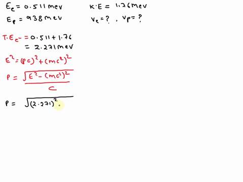the-rest-energy-of-an-electron-is-0511-mev-the-rest-energy-of-a-proton-is-938-mev-assume-both-particles-have-kinetic-energies-of-176-mev-a-find-the-speed-of-the-electron-c-b-find-the-speed-o-88773