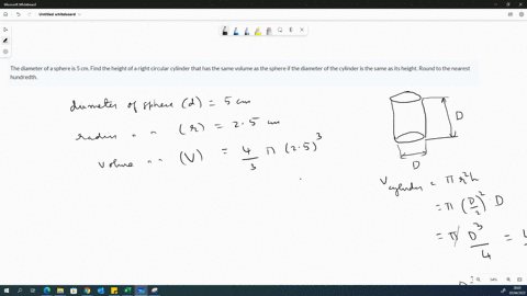 the-diameter-of-a-sphere-is-5-cm-find-the-height-of-a-right-circular-cylinder-that-has-the-same-volume-as-the-sphere-if-the-diameter-of-the-cylinder-is-the-same-as-its-height-round-to-the-ne-28422