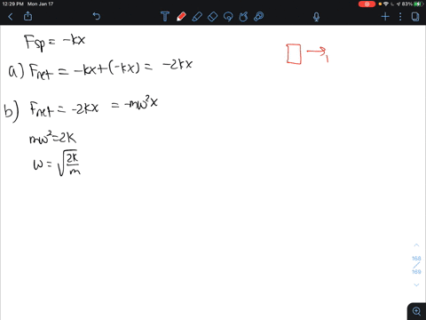 a-cart-with-mass-m-is-attached-between-two-ideal-springs-each-with-the-same-spring-constant-k-assume-58156