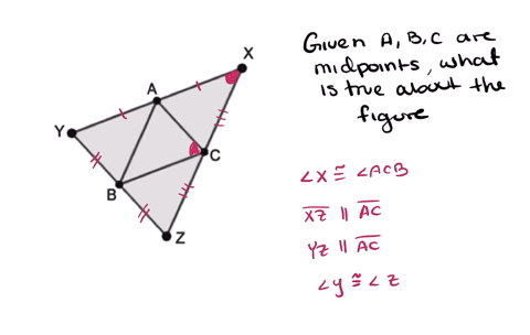 select-the-best-answer-for-the-question-given-that-points-a-b-and-c-are-the-midpoints-of-their-respective-sides-which-of-the-following-is-true-about-the-figure-a-x-lacb-b-xz-ii-ac-c-yz-iiac-77446