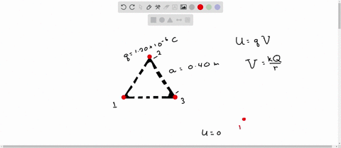 three-equal-120-muc-point-charges-are-placed-at-the-corners-of-an-equilateral-triangle-with-sides-0400-m-long-what-is-the-potential-energy-of-the-system-take-as-zero-the-potential-energy-of-the-thre-2