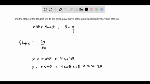 find-the-slope-of-the-tangent-line-to-the-given-polar-curve-at-the-point-specified-by-the-value-of-0-r-4-cos0-0-3-47182