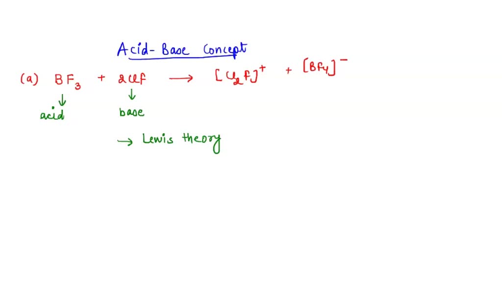 SOLVED For each of the following reactions, identify the acid and the