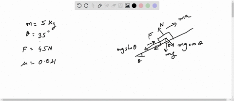 1-a-5kg-box-is-resting-on-an-inclined-plane-with-an-elevation-of-35-above-the-horizontal-and-being-push-upward-with-a-force-of-45n-determine-the-acceleration-of-the-box-if-the-coefficient-of-06864