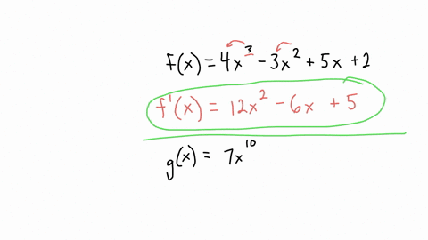 find-the-derivative-of-the-following-functions-use-appropriate-notation-and-show-your-work-a-fx4x3-3x25x2-b-gx7x103x3-5sqrtx6-c-hxsinx4x2-7x