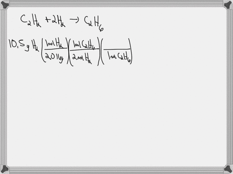 if-105-g-of-hydrogenh2-were-mixed-with-651-g-of-acetylene-c2h2-and-allowed-to-react-according-to-the-following-equation-what-is-the-theoretical-yield-of-ethane-c2h6-produced-if-700-g-of-etha-15176