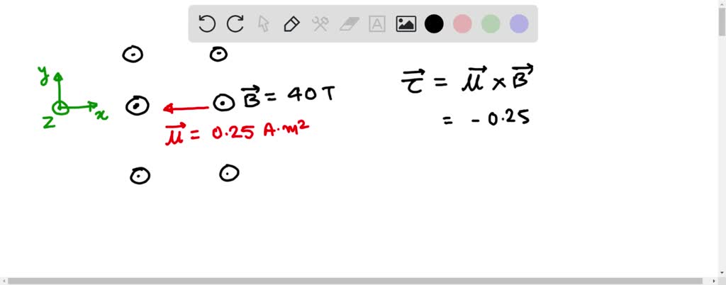 SOLVED: A coil has magnetic dipole moment of 0.194 A.m? directed to the ...