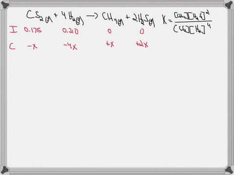 methane-gas-can-be-produced-in-a-laboratory-by-reacting-carbon-disulfide-cs2g-and-hydrogen-gas-as-represented-by-the-equation-below-cs2g-4-h2g-ch4g-2-h2sg-the-initial-concentrations-that-are-68519