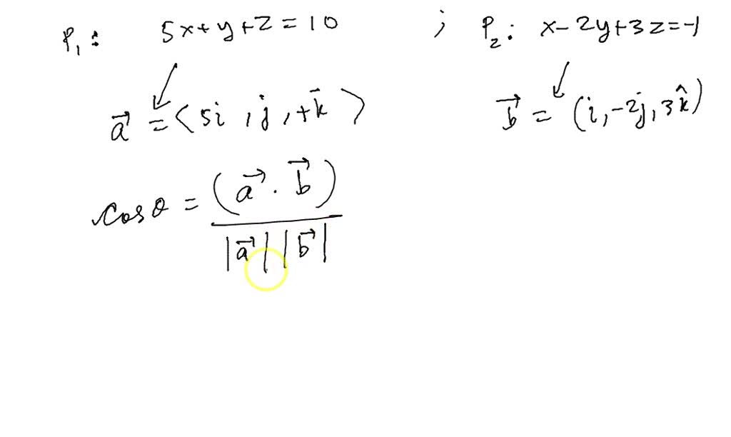 Solved Find The Angles Between The Planes X Y Z X Y Z