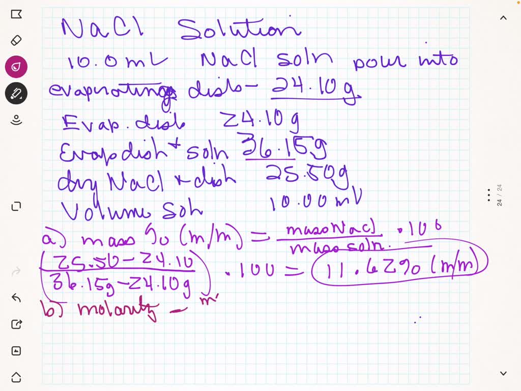 SOLVED In a laboratory experiment, a 10.0mL sample of NaCl solution