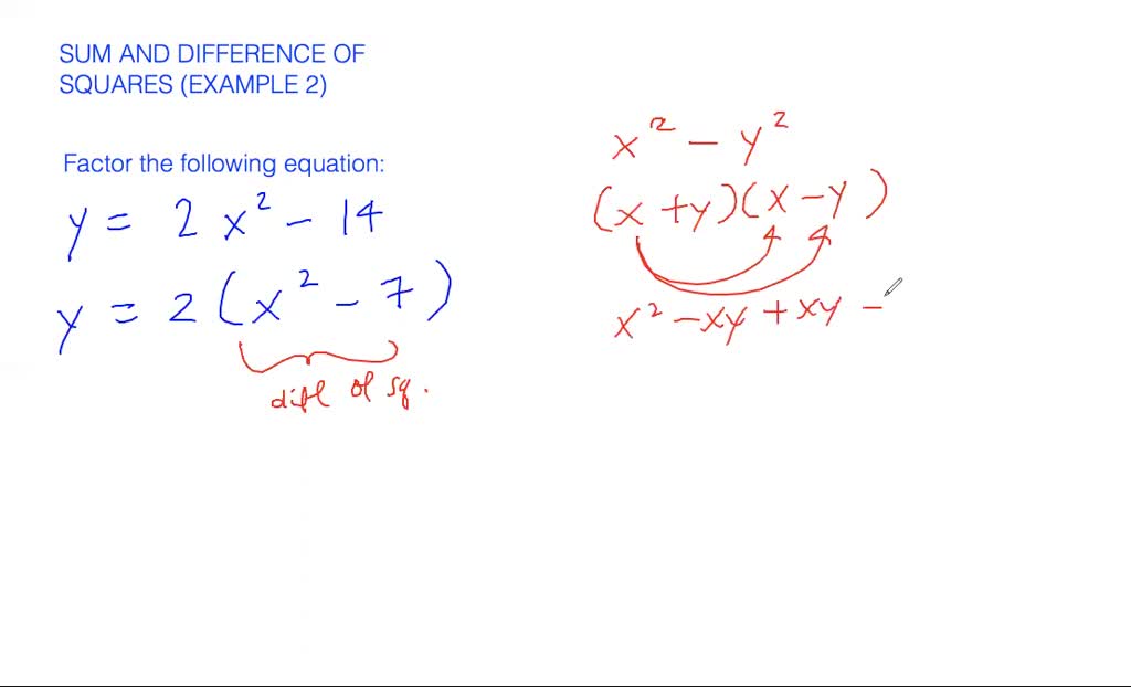 sum and difference of squares - example 1 | Numerade