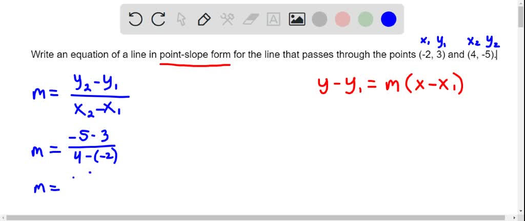 Write equations in point-slope form - example 1 | Numerade