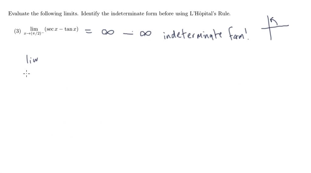 L Hopital S Rule Example 3 Numerade