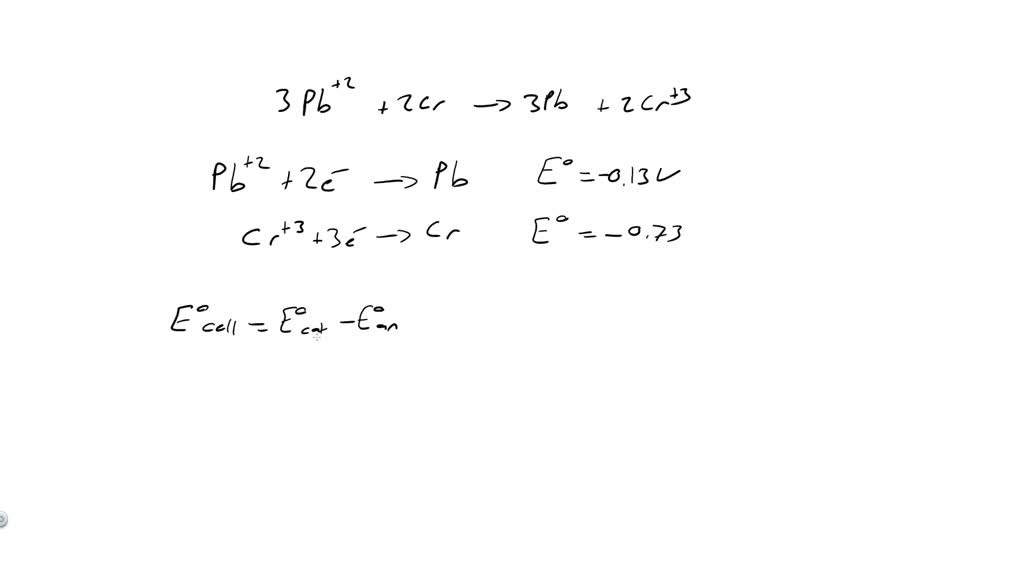 Standard electrode potentials example 1 Numerade