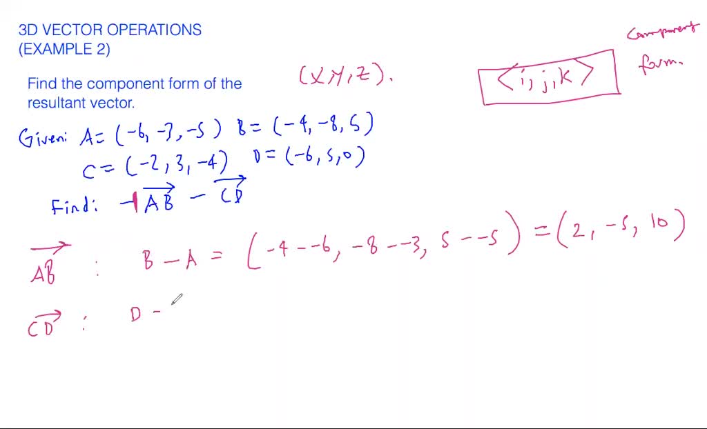 3d Vector Operation Example 1 Numerade 3d Vector Operation Example 1 Numerade