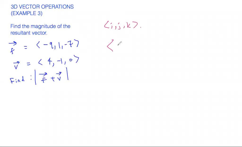 3d Vector Operation Overview Numerade 3d Vector Operation Overview Numerade
