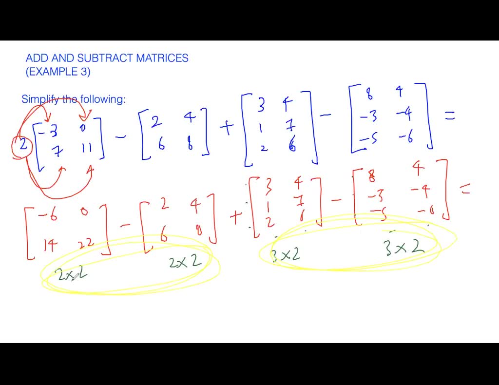 Add and subtract matrices - overview | Numerade