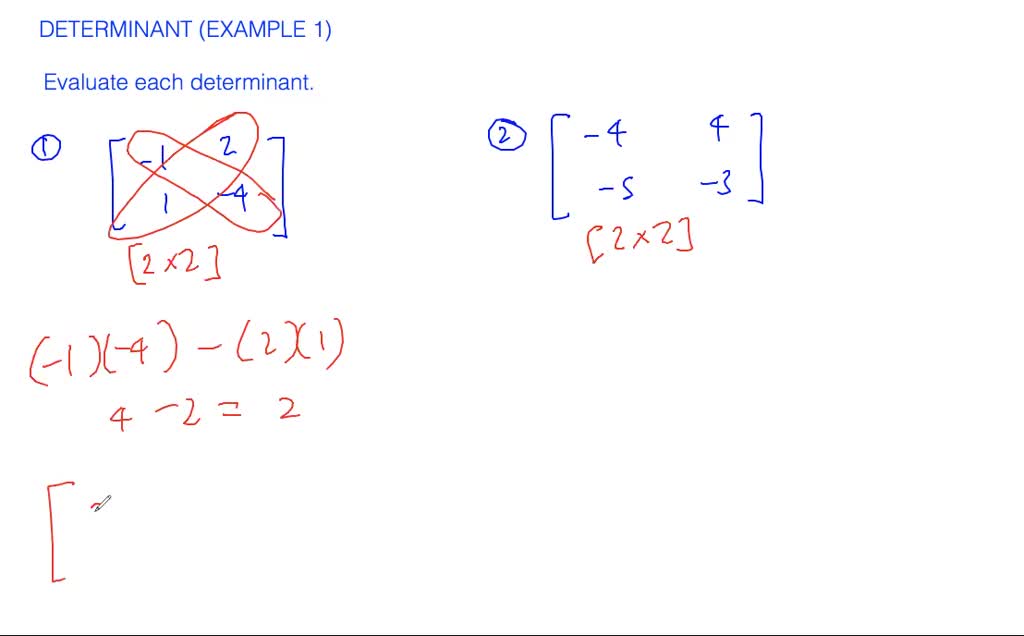 Determinant of matrices - overview | Numerade
