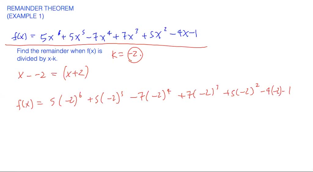 Remainder theorem - overview | Numerade