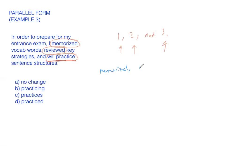 Parallel form - example 1 | Numerade