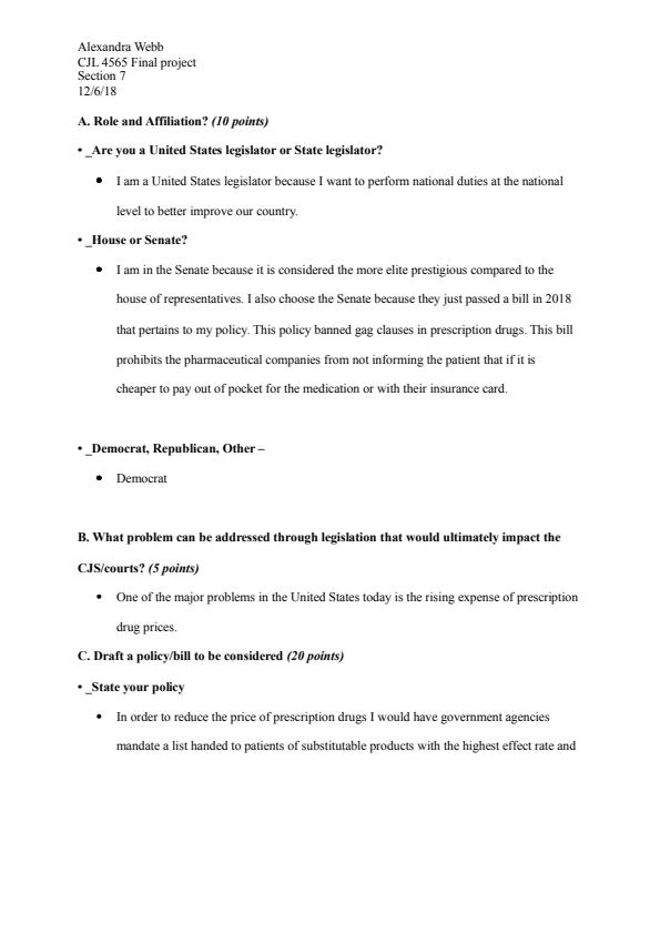 Note Cover for Final version of policy project