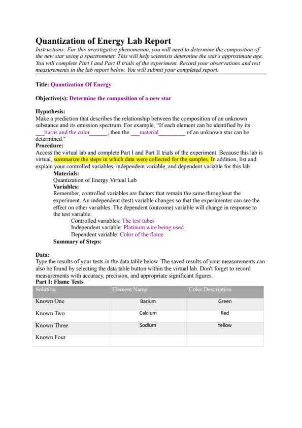 SOLVED Properties of Light Lab Report Instructions In the Properties