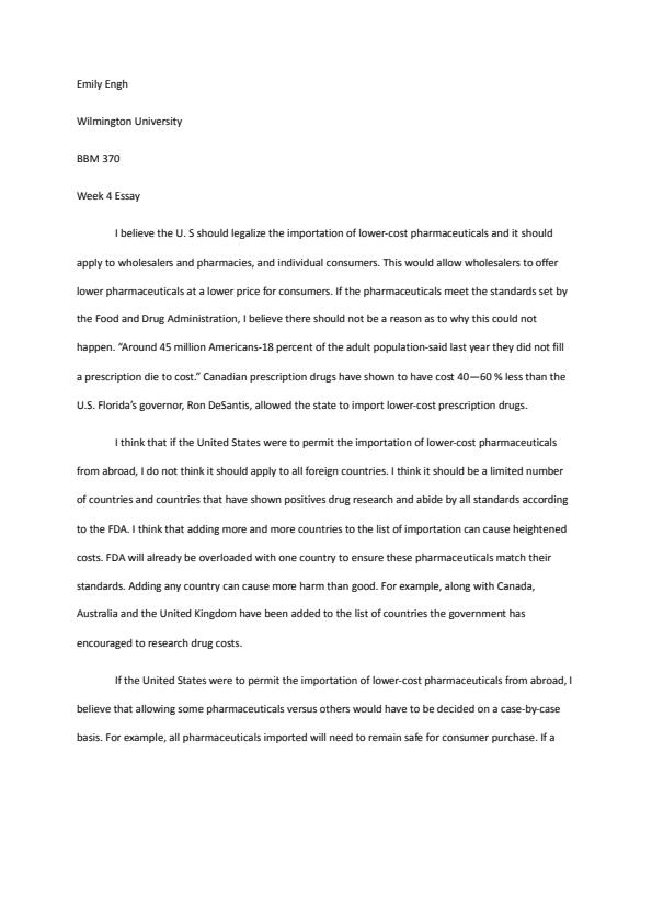 Note Cover for Week 4 essay