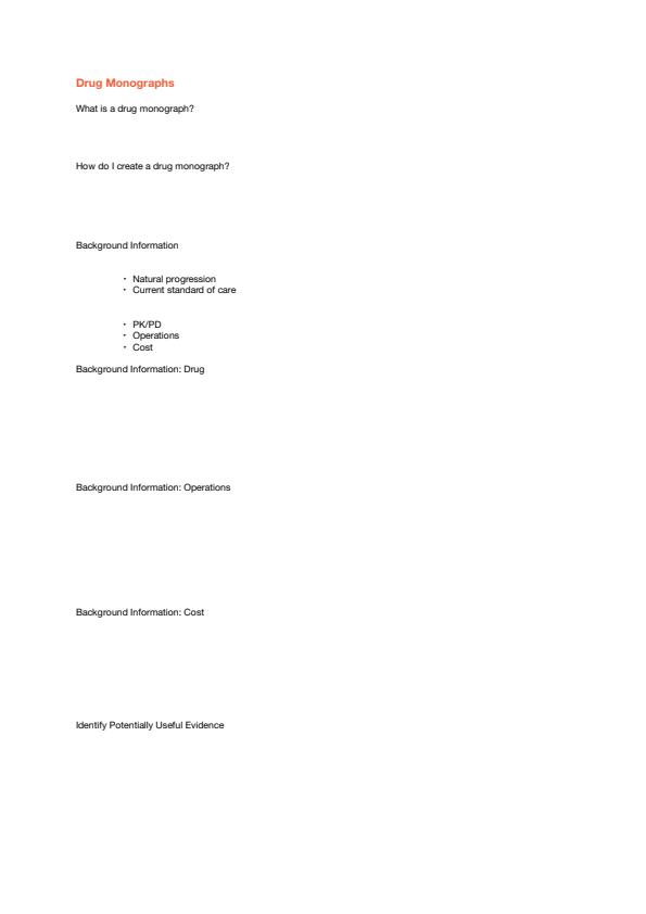 Note Cover for Drug Monograph Notes