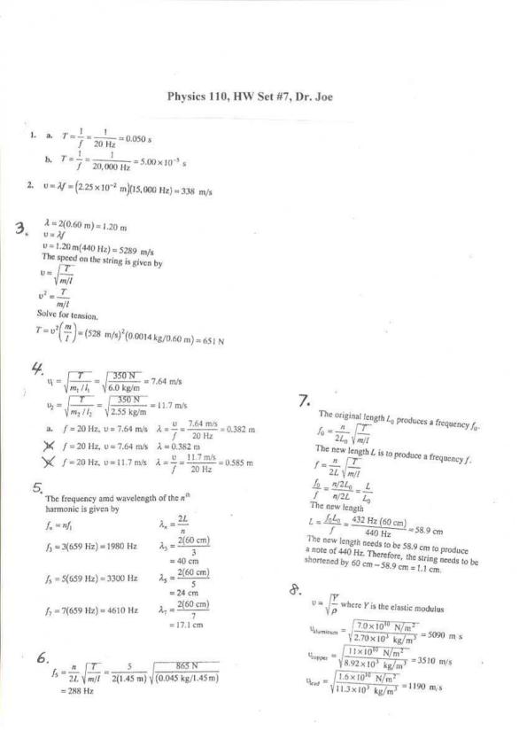 Note Cover for HW#7Solution - Practice Materials
