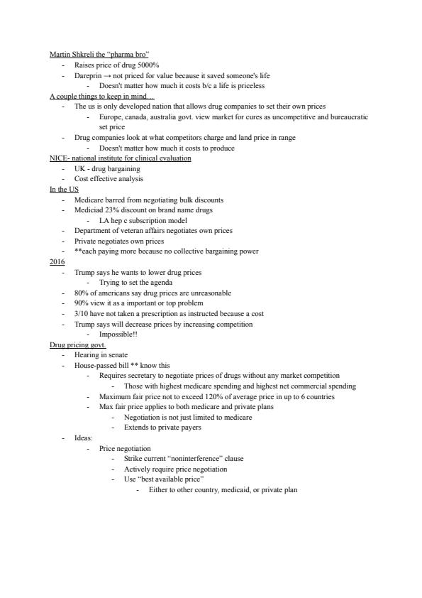 Note Cover for SPHU3010 pharmaceutical pricing