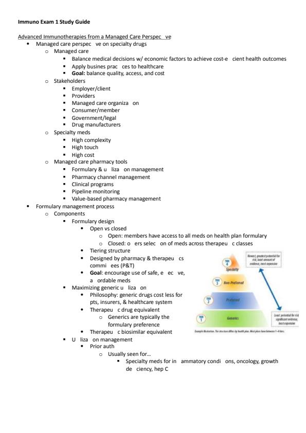 Note Cover for Immuno Exam 1 Study Guide