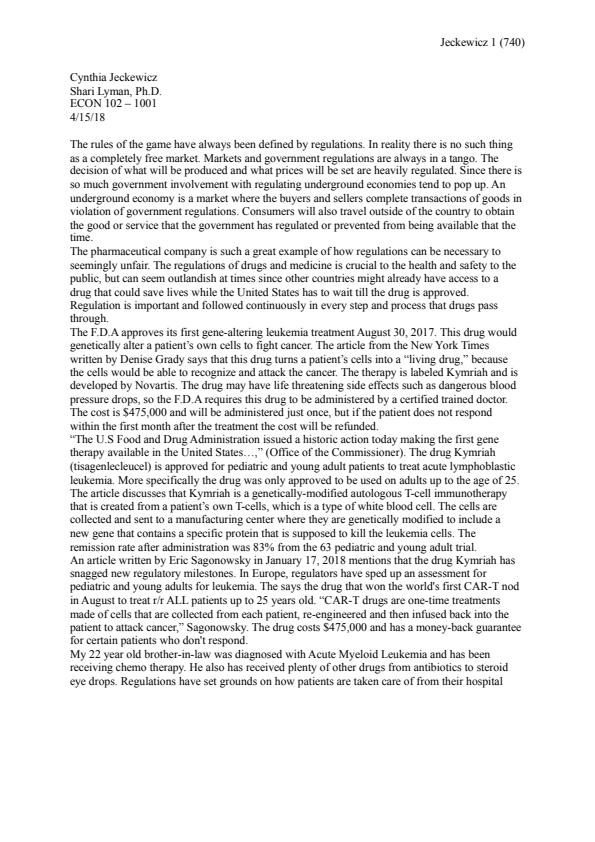 Note Cover for DQ4 - Shari Lyman, Ph.D.
ECON 102 – 1001
3/25/18
