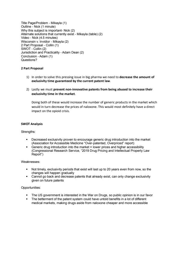 Note Cover for V184 Presentation Notes