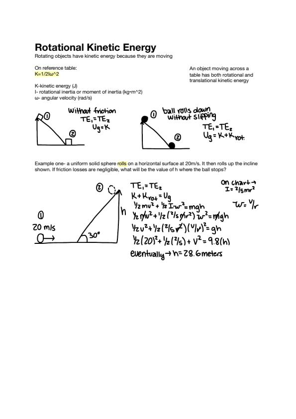 What fraction of the total kinetic energy is rotational for the ...