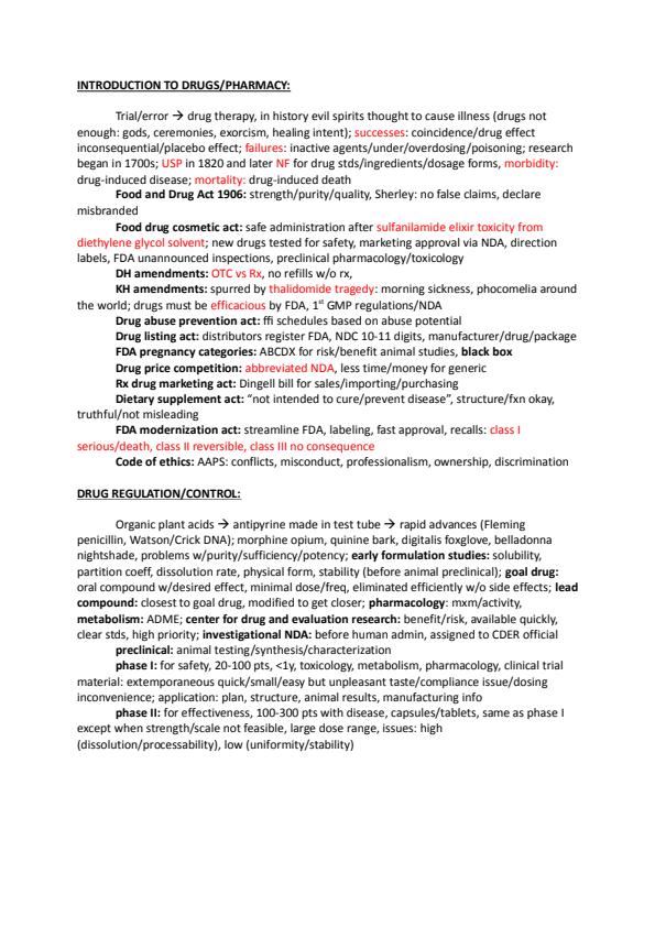 Note Cover for Pharm Final Study Guide